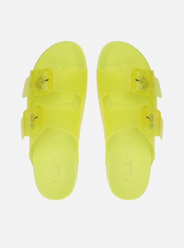 Chinelo Slide Amarelo Fivelas Brizza