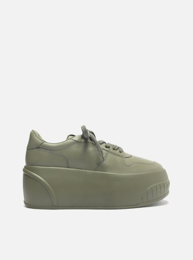 Tênis Verde Couro Flatform Bold