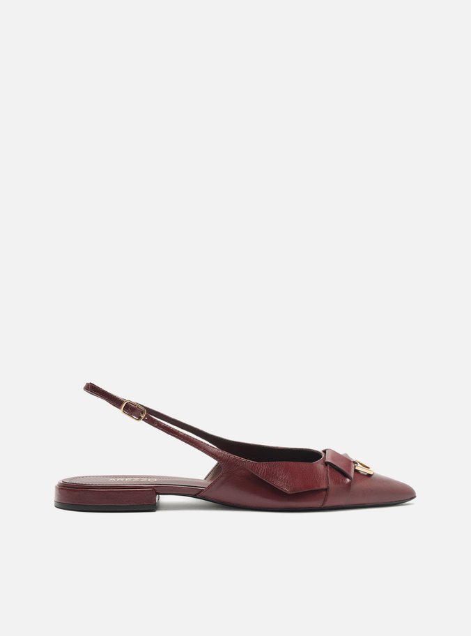 Sapatilha Vermelha Bico Fino Slingback