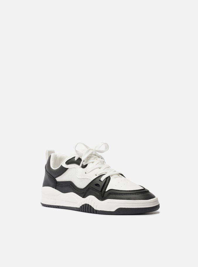 Tênis Branco Multimaterial Amarração Street Preto
