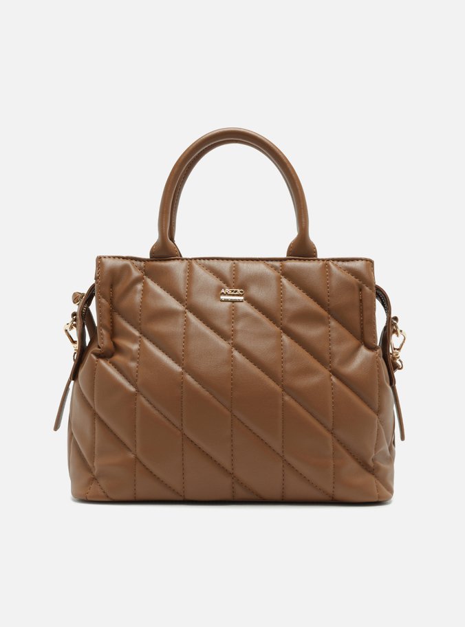 Bolsa Shopping Marrom Grande Costuras