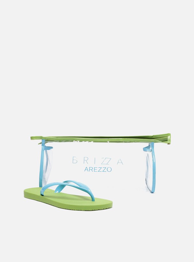 Kit Chinelo de Dedo Verde Multicolorido Brizza
