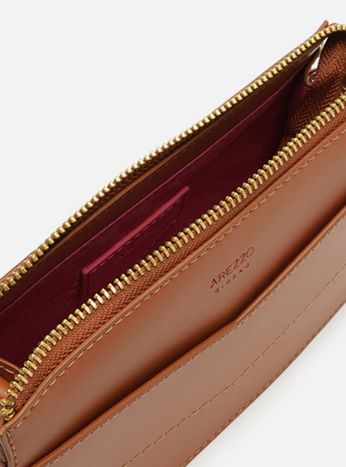 Bolsa Tiracolo Marrom Pequena Costuras