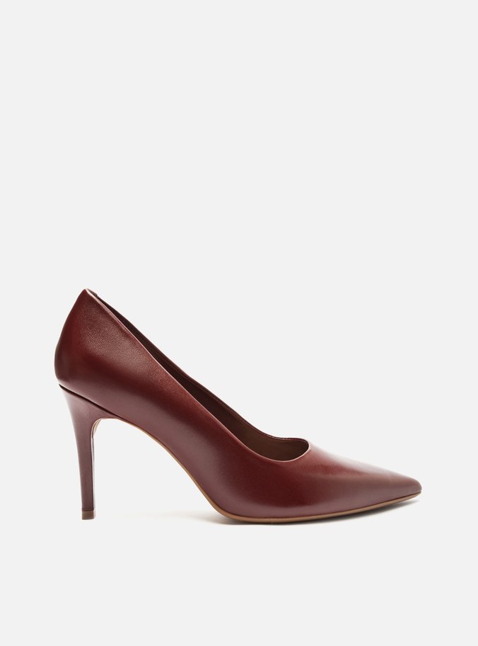 Scarpin Vermelho Couro Salto Médio Fino