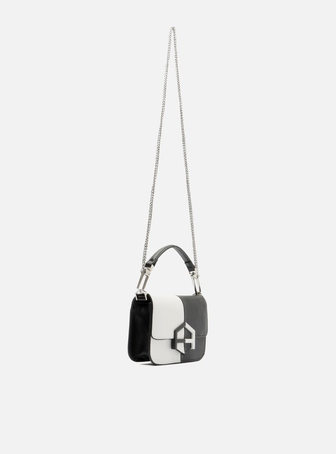 Bolsa Tiracolo Preta Couro A001 Duo Pequena