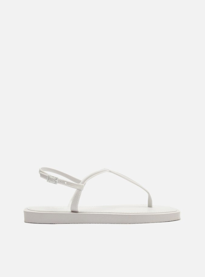 Sandália Rasteira Branca Slim Square Brizza Color