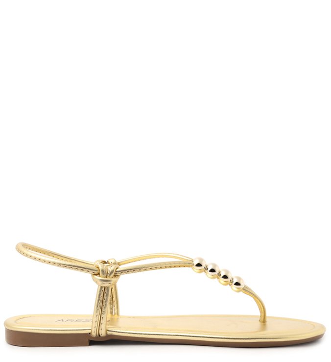 Sandália Rasteira Dourada Slim New Golden