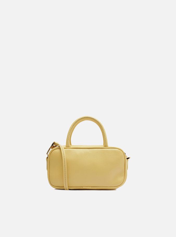 Bolsa Tiracolo Amarela Couro Bead ZZ Pequena