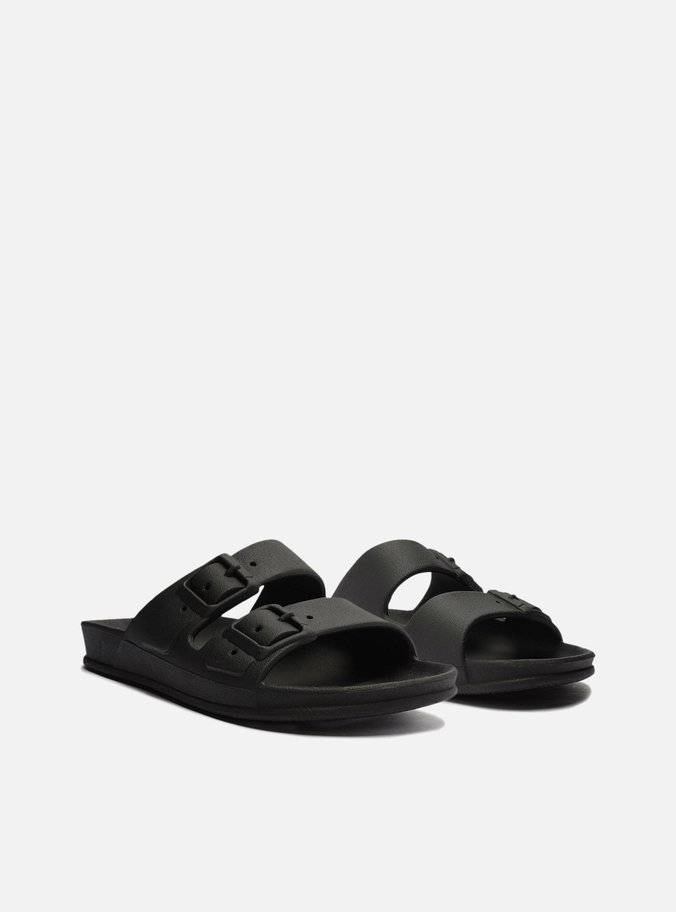 Chinelo Slide Preto Fivelas Brizza