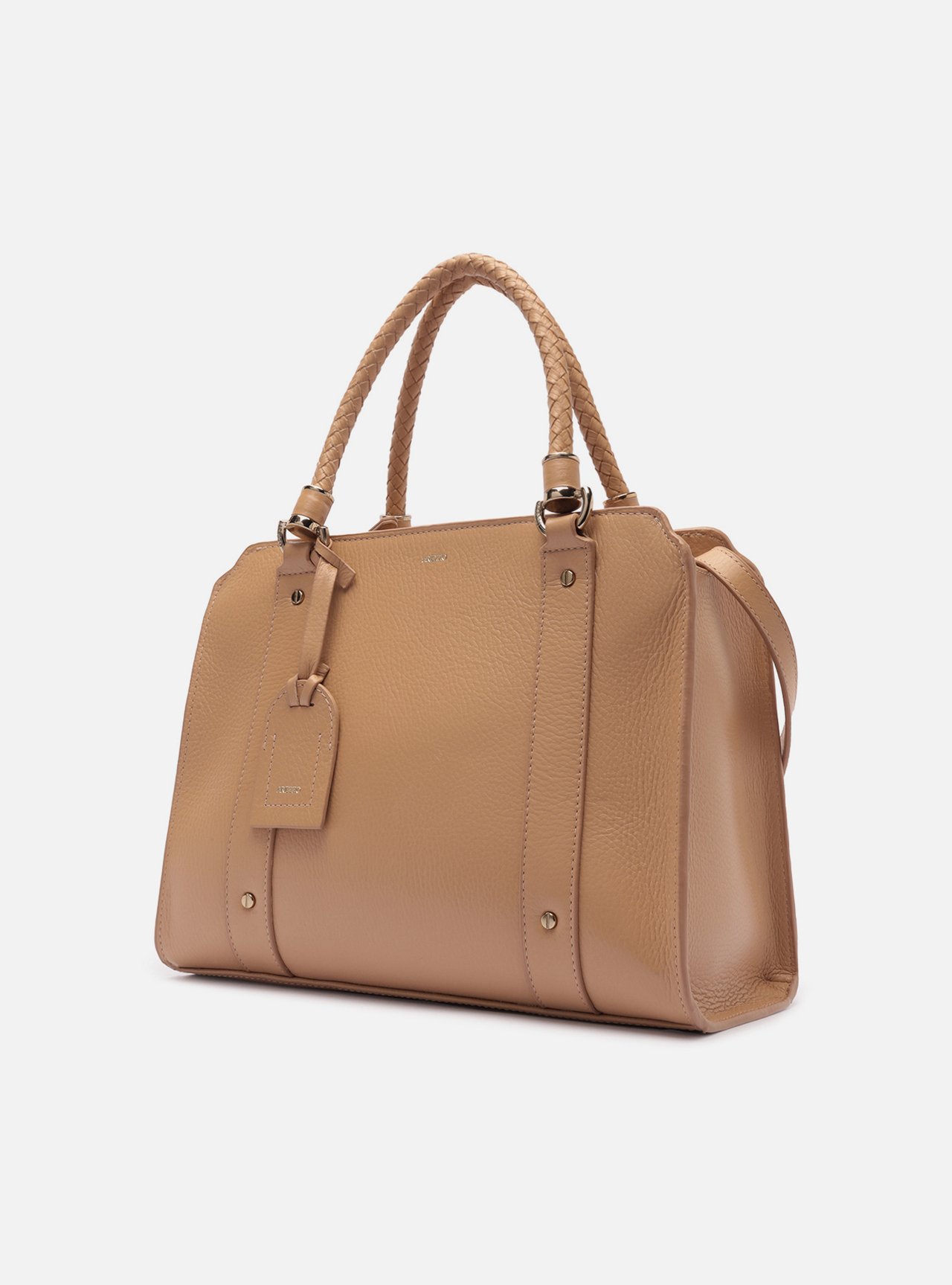 Bolsa Tote Bege Couro Piazza Grande — foto 2