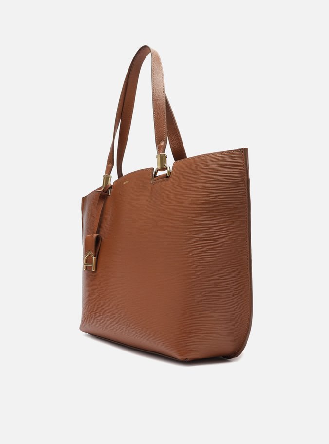 Bolsa Shopping Marrom Couro Abraccio Grande