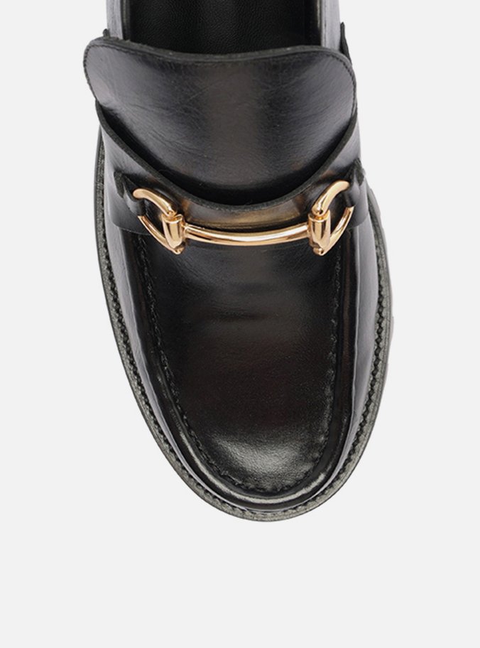Mocassim Preto Couro Tratorado Bridão Siena