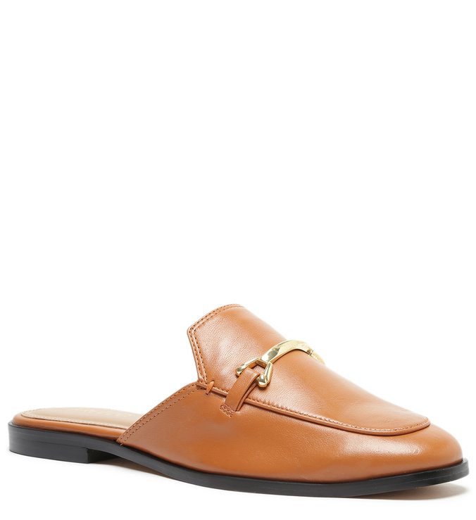 Mule Mocassim Couro Marrom
