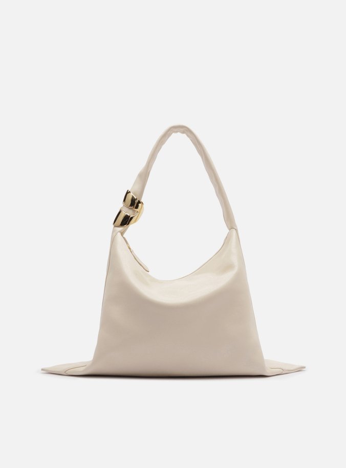 Bolsa Hobo Branca Couro Grande Metal Lenny Niemeyer