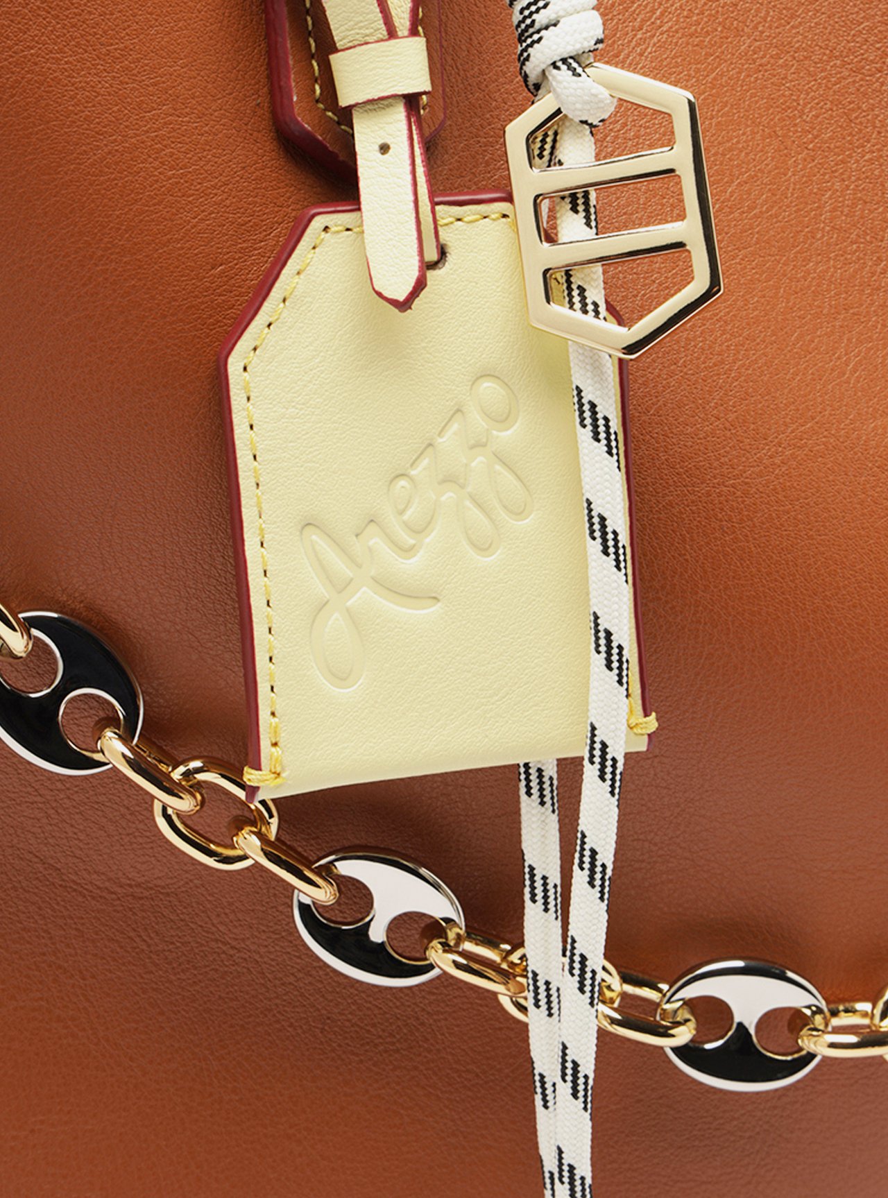 Bolsa Shopping Marrom Couro Grande Corrente — foto 6