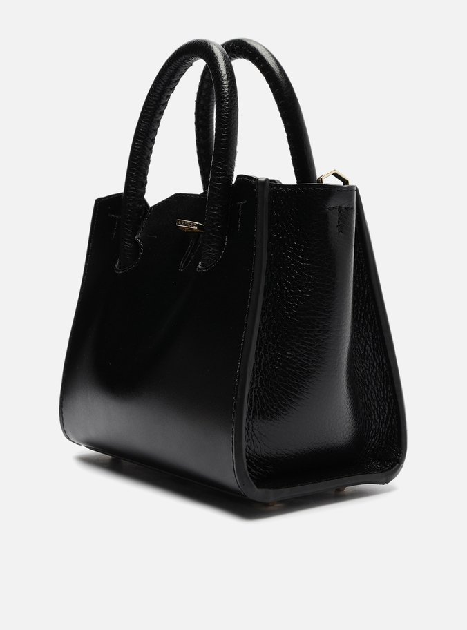 Bolsa Tote Preta Couro Pequena Olie