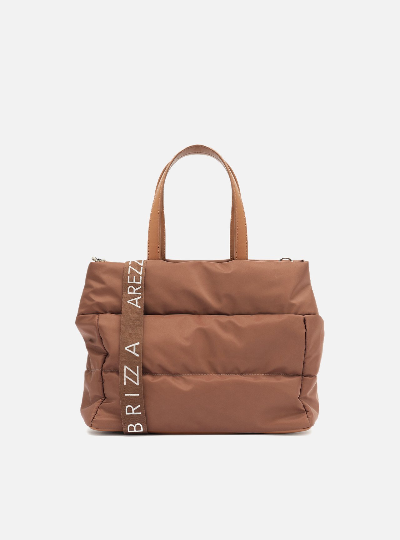Bolsa Shopping Marrom Nylon Média — foto 3