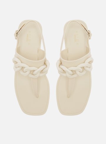 Sandália Rasteira Off-White Fivela Brizza