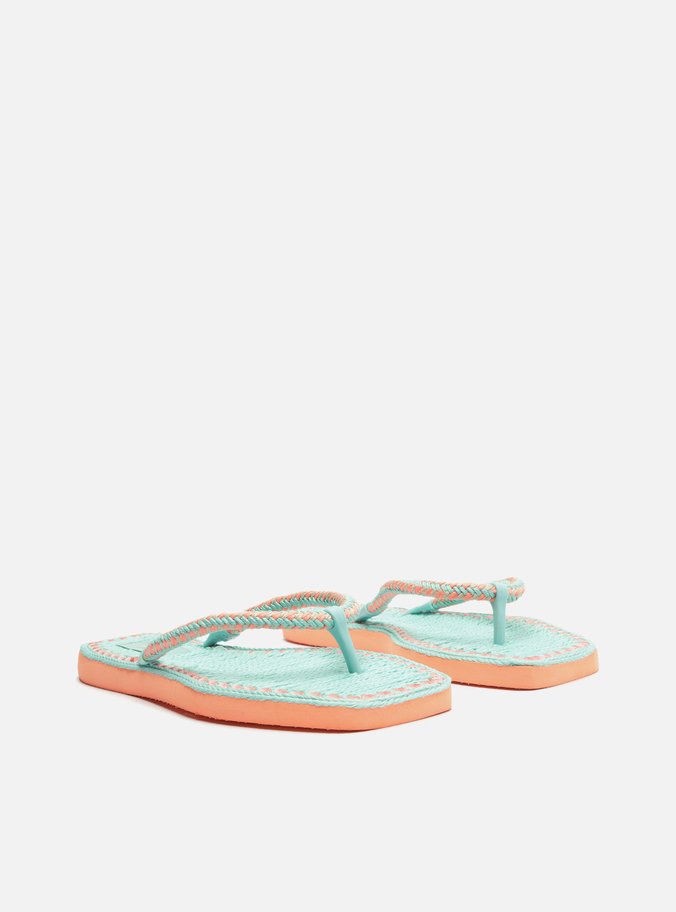 Chinelo de Dedo Azul Square Crochê Brizza