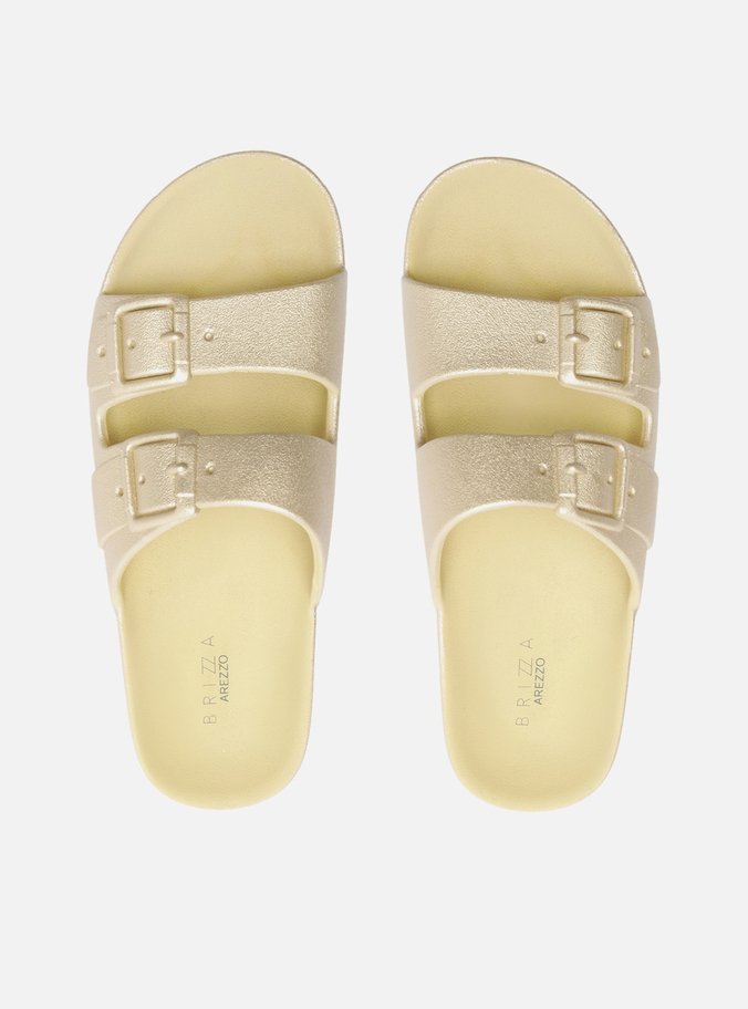 Slide Dourado Metal Tiras Lua Brizza