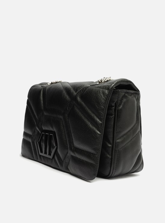 Bolsa Tiracolo Preta Couro Emma Média