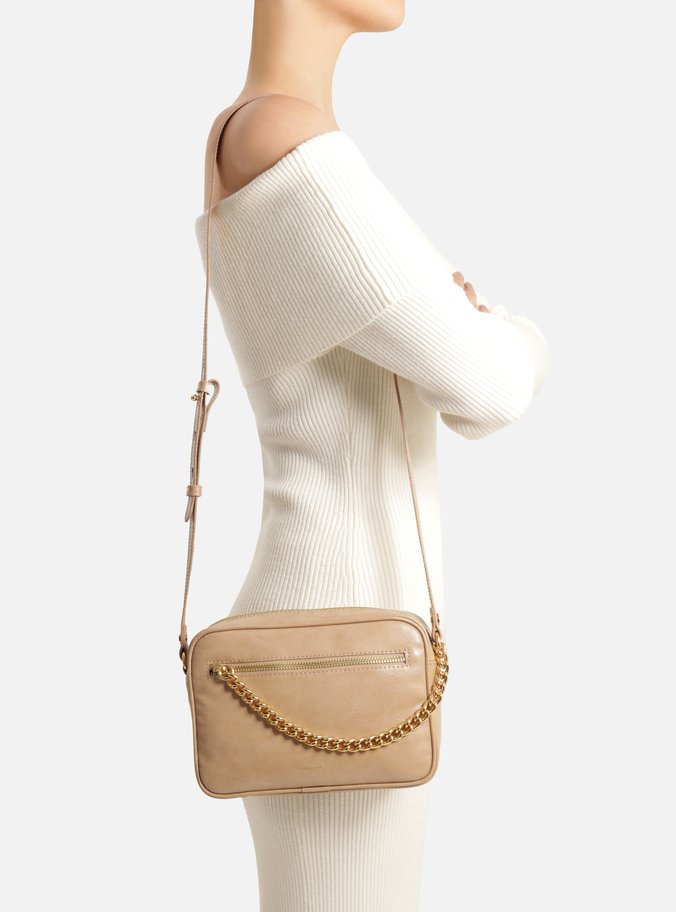 Bolsa Tiracolo Bege Pequena Bolso Corrente