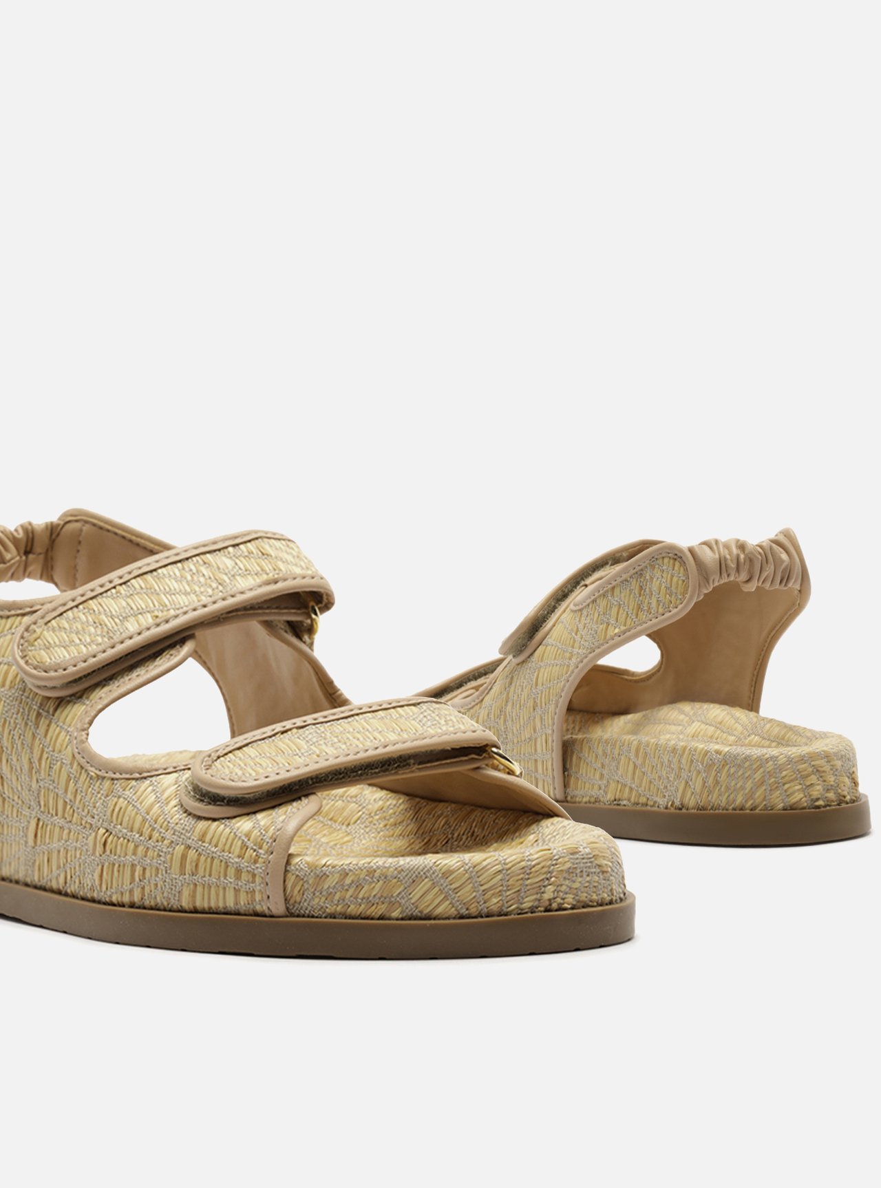 Sandália Papete Bege Palha Flatform — foto 4