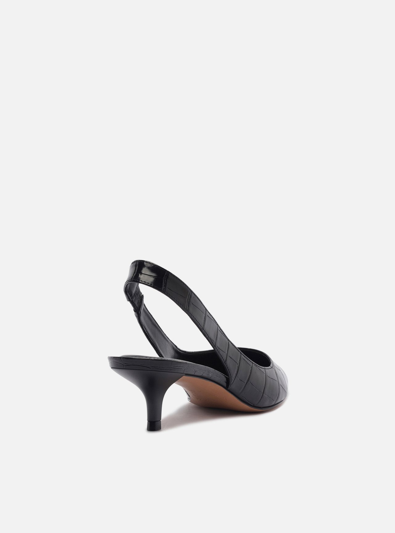 Scarpin Preto Croco Salto Fino Slingback — foto 3