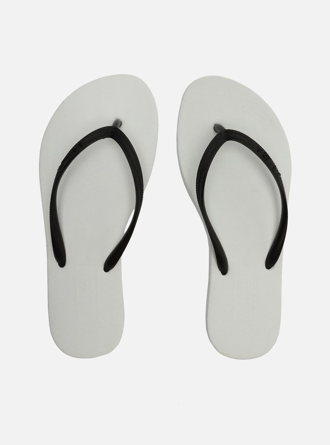 Chinelo de Dedo Branco Tiras Finas Preto