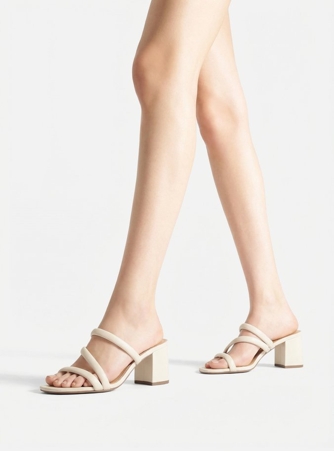 Tamanco Off-White Salto Bloco Tiras