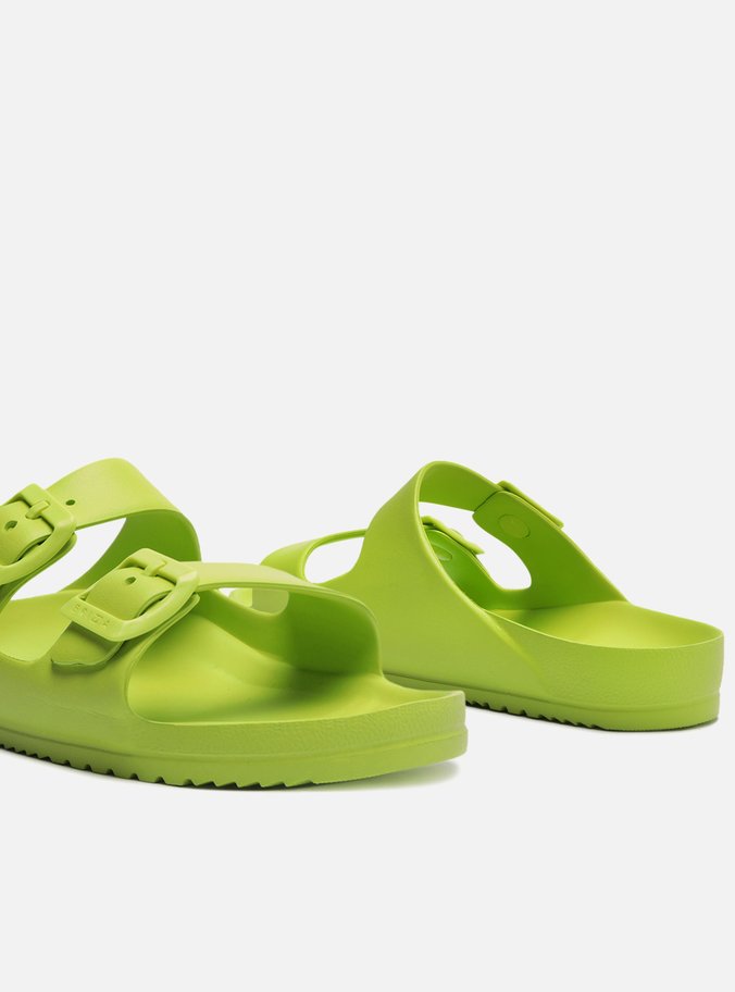Slide Verde Lima Flatform Tiras Brizza