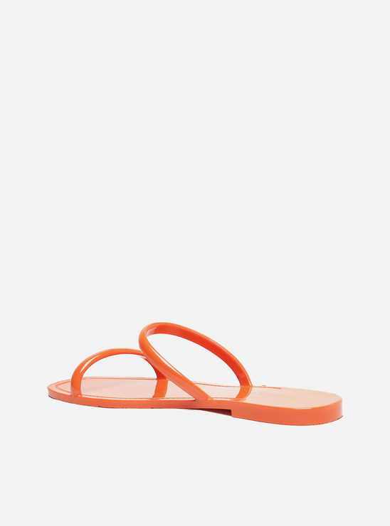 Kit Rasteira Laranja Brilho e Bag Transparente Brizza