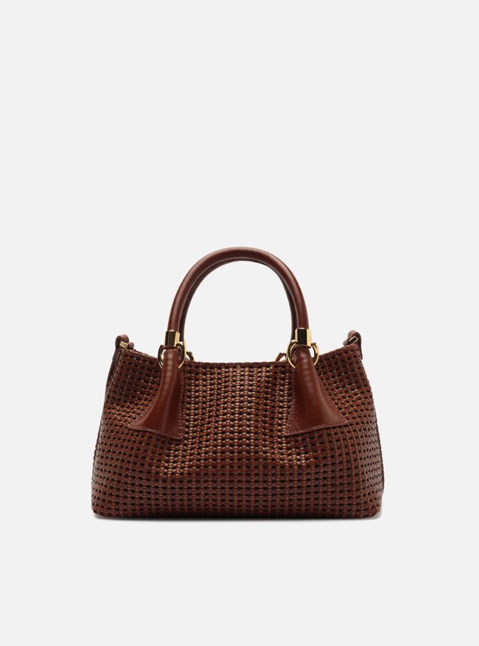 Bolsa Tote Marrom Couro Média Tressê