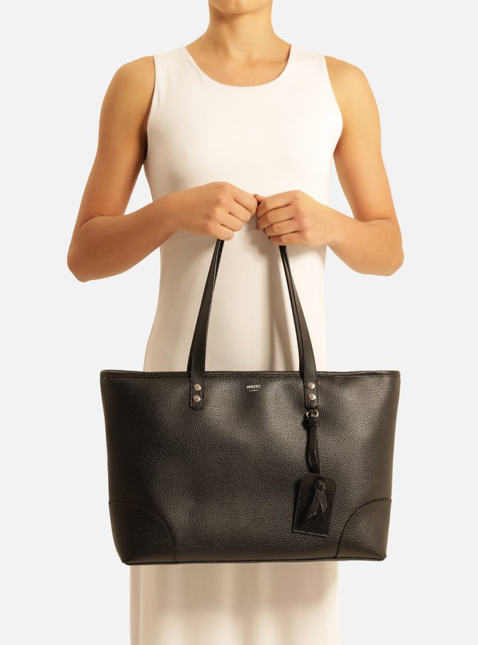 Bolsa Shopping Preta Giorno Grande Bag Charm