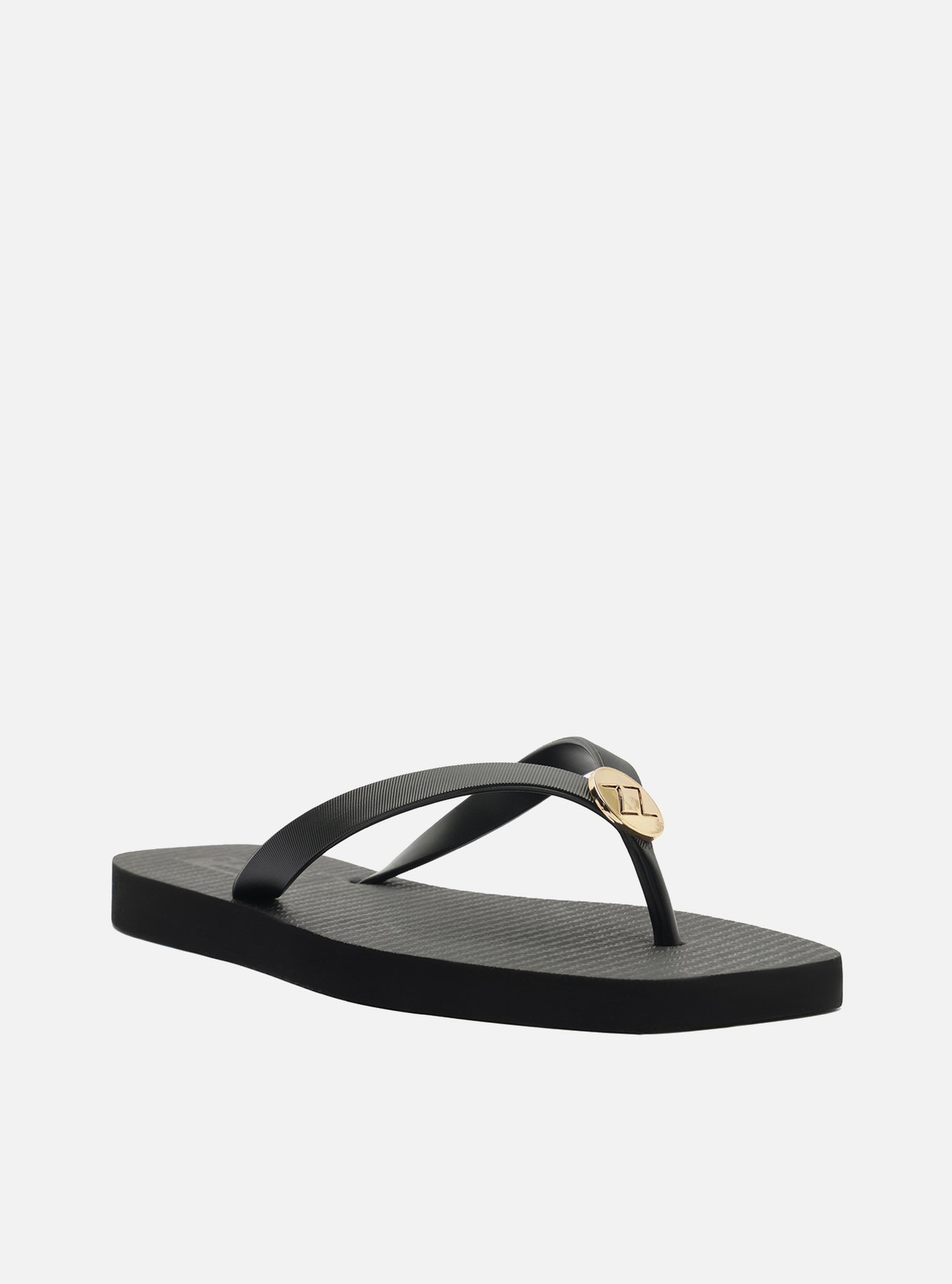 Chinelo Preto Essential Metal ZZ Bico Quadrado — foto 2