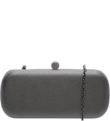 Bolsa Clutch Pequena Estruturada Fume