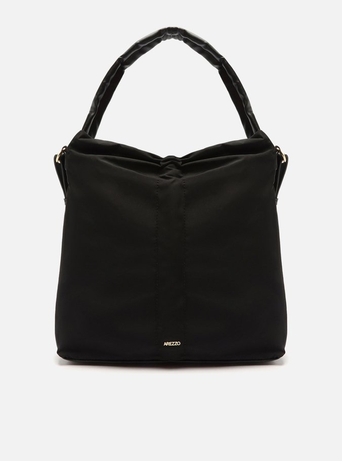 Bolsa Hobo Preta Nylon Média