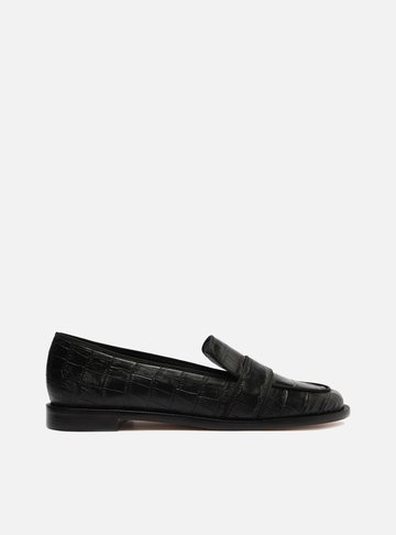 Mocassim Preto Croco Uptown