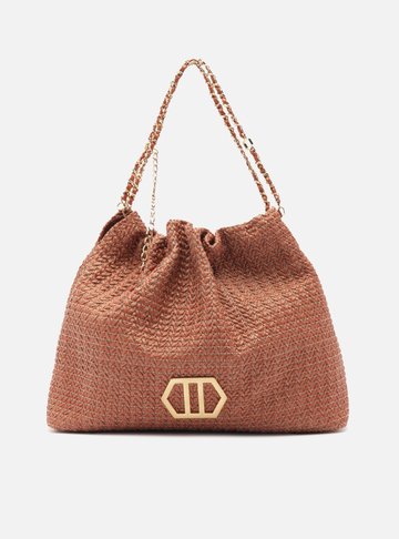 Bolsa Hobo Vermelha Trama Esther Grande