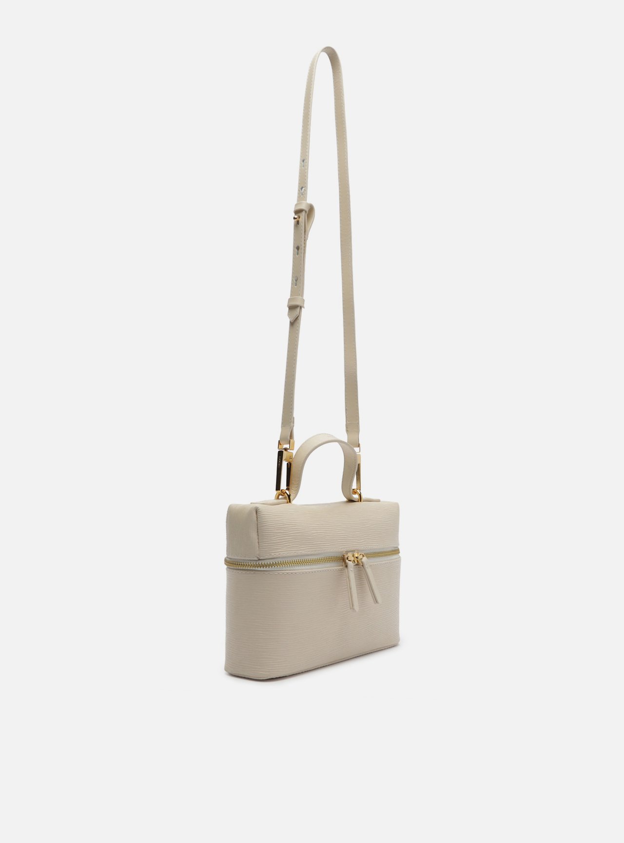 Bolsa Tiracolo Off White Couro Média — foto 5
