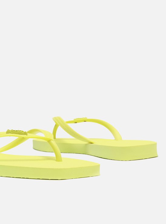 Chinelo de Dedo Amarelo Bico Quadrado Tiras Brizza