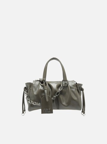 Bolsa Tote Couro Cinza Média