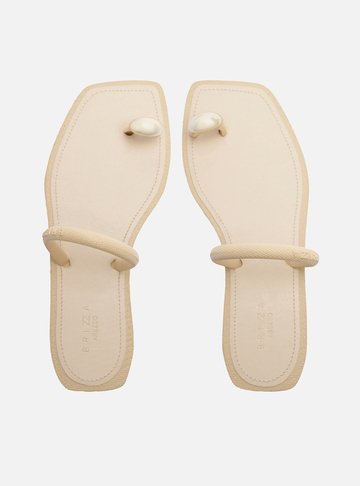 Arezzo — Rasteira Off White Square Dedeira Metal Brizza