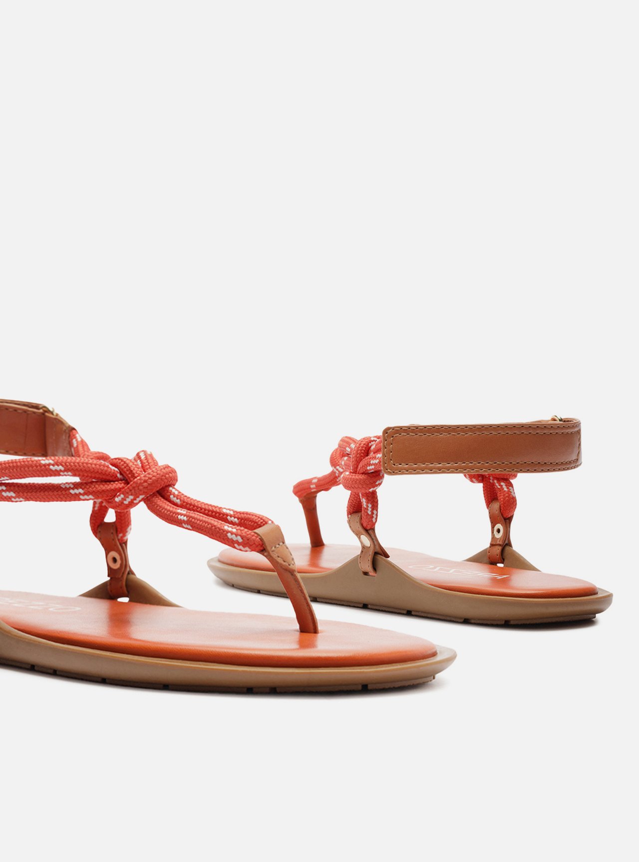 Sandália Rasteira Laranja Couro Custom Anklet — foto 4