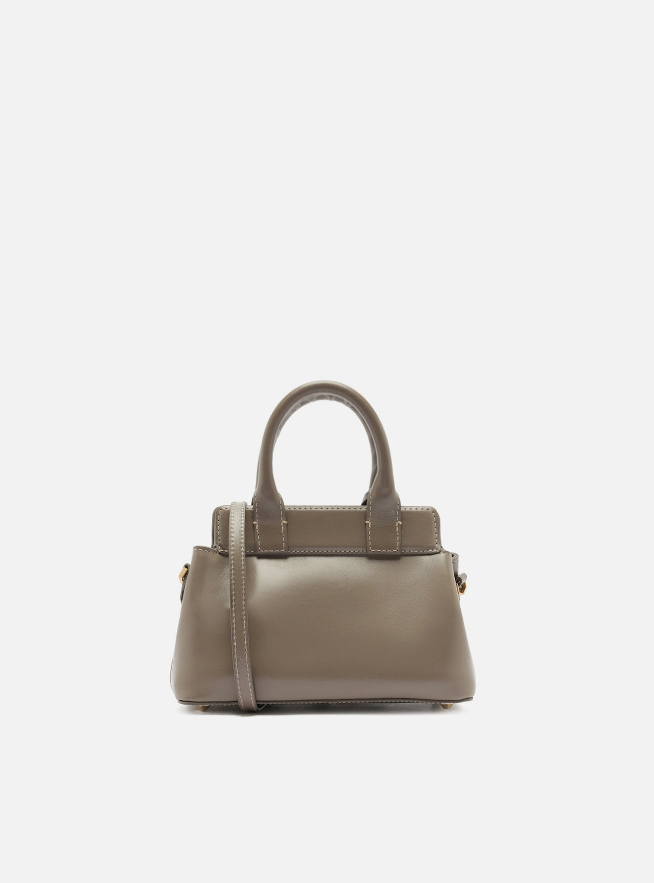 Bolsa Tote Cinza Couro Pequena Bag Charm Victória — foto 3