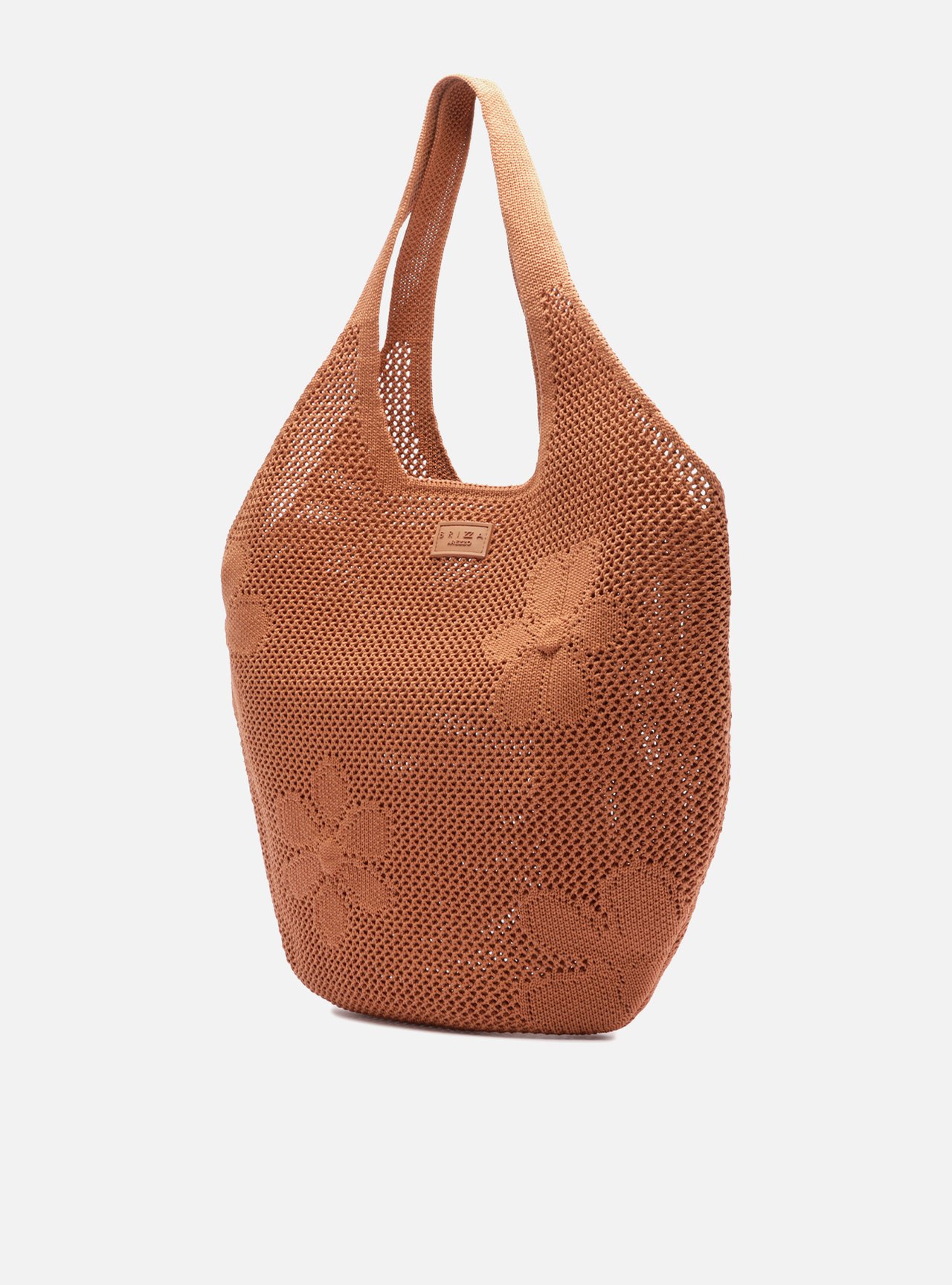 Bolsa Shopping Marrom Crochê Grande Brizza — foto 2