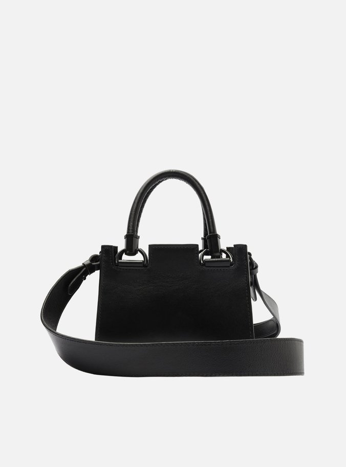 Bolsa Tote Preta Couro Abbraccio Pequena