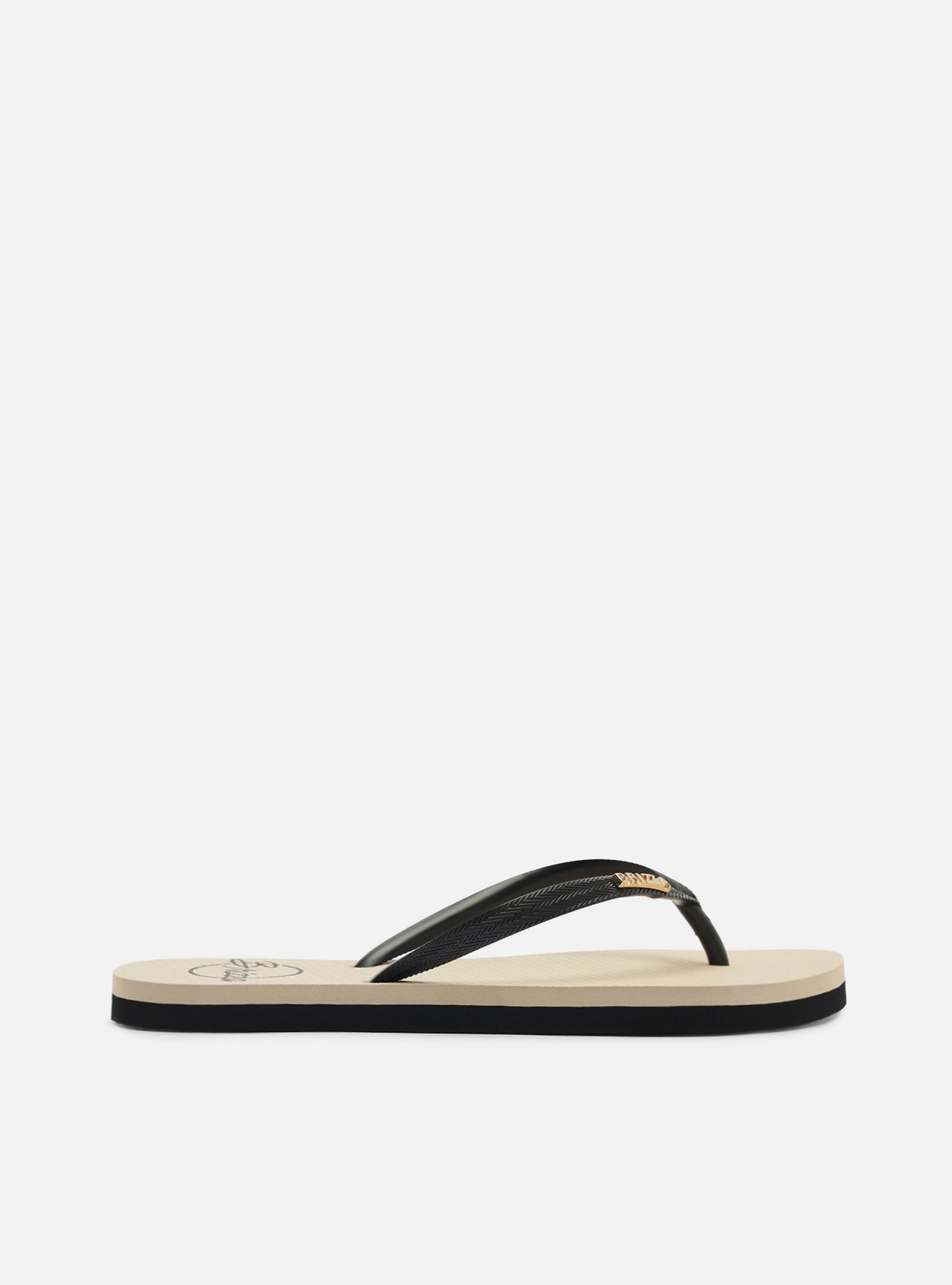 Chinelo de Dedo Preto Flatform Metais Brizza — foto 3