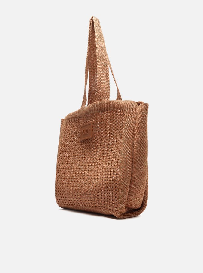 Bolsa Shopping Marrom Glitter Mônaco Grande