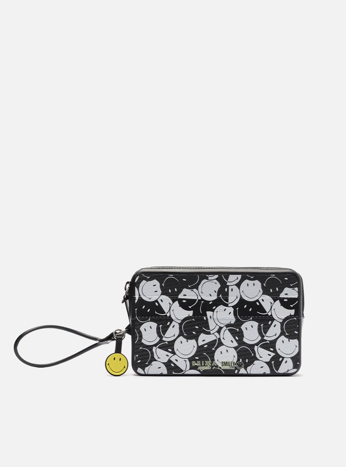 Clutch Preta Print Alça Malu Smiley